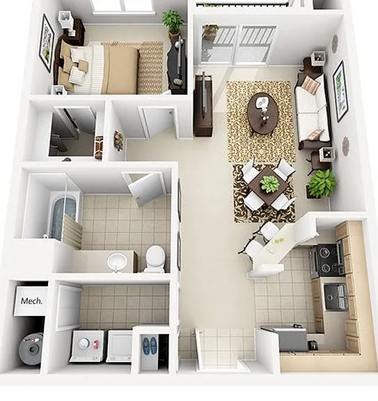 1 Bedroom | 1 Bath | 708 SF 1 Bedroom | 1 Bath | 708 SF