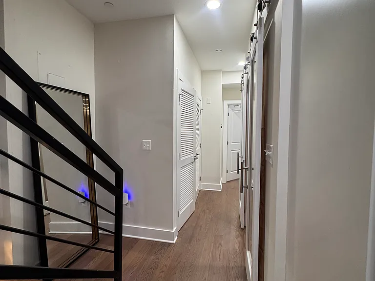 This is the hallway leading from the main living area to the bedrooms