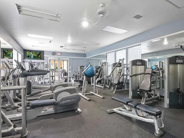 Condo complex comes with free gyms, with equipment or and large yoga rooms available to residents.