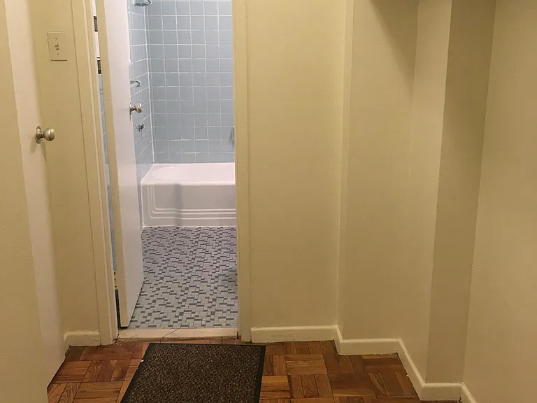 View from closet to bathroom