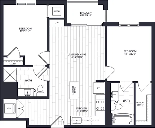 Floor plan 2 Bed/2 Bath-B2-3 LW ALT-ANSI