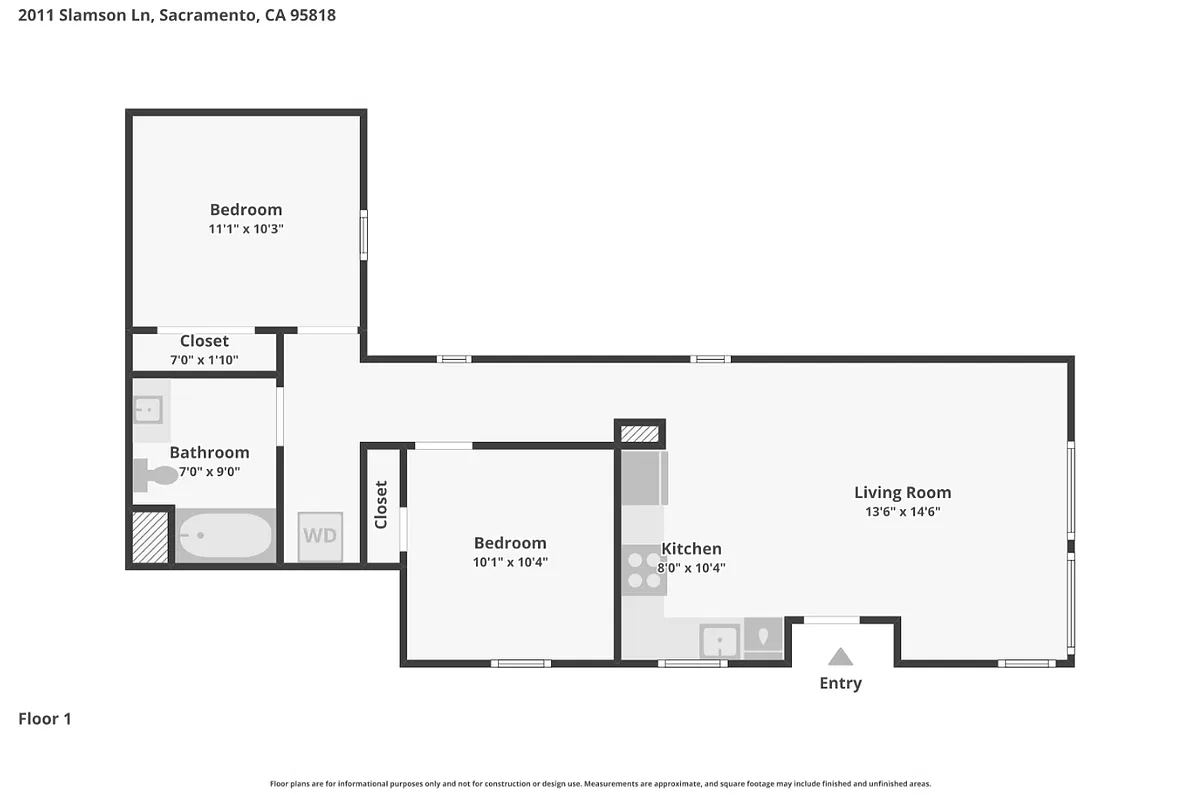 Floor plan 2 Bedroom with Private Garage