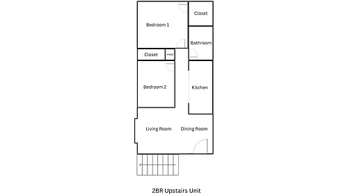 Floor plan 2 beds 1 bath- upstairs