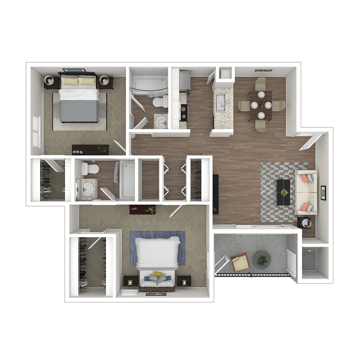 Floor plan Dogwood - 2x2 Large Upgrade