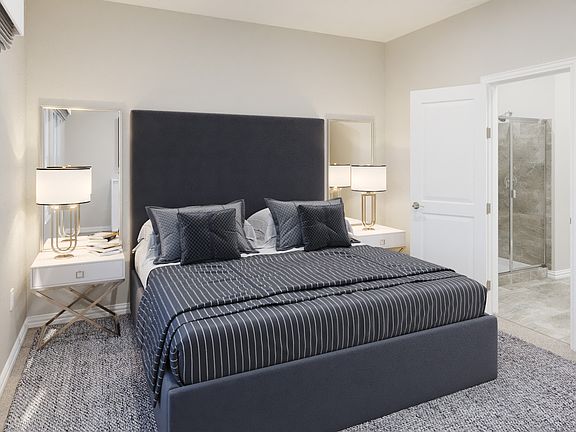 Enjoy the evening in your primary bedroom.