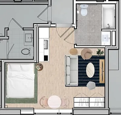 Studio, 350 sqft, $2,050 — Photo 3