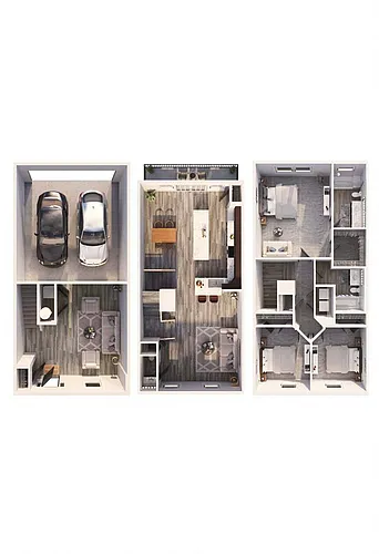 Floor plan 3 Bedroom Townhome