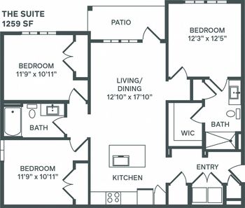 8-310 (3 Bed Suite 1259 Sq. Ft. + Mountain View)