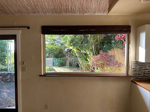 Big picture window to back yard