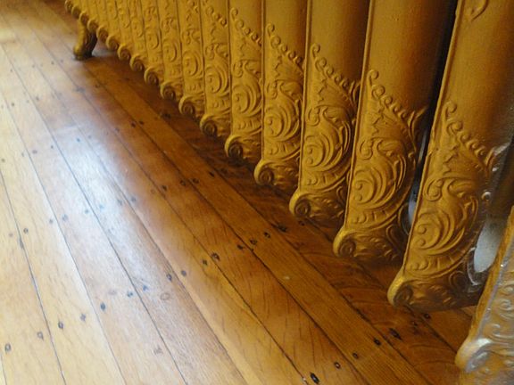 Cast Iron Radiators Throughout and Hardwood Floors