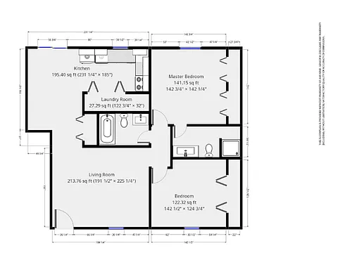 Floor plan Kings Arms 2 Bedroom Lower