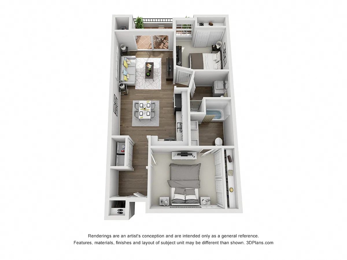 Floor plan 2 Bed 2 Bath