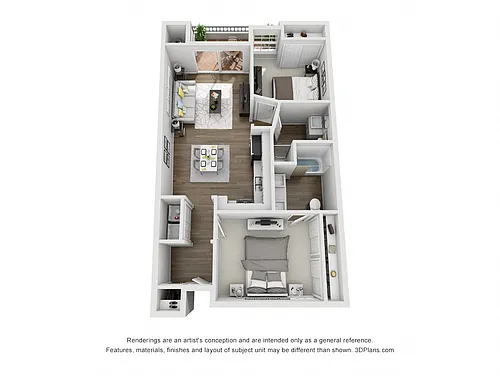 Floor plan 2 Bed 2 Bath