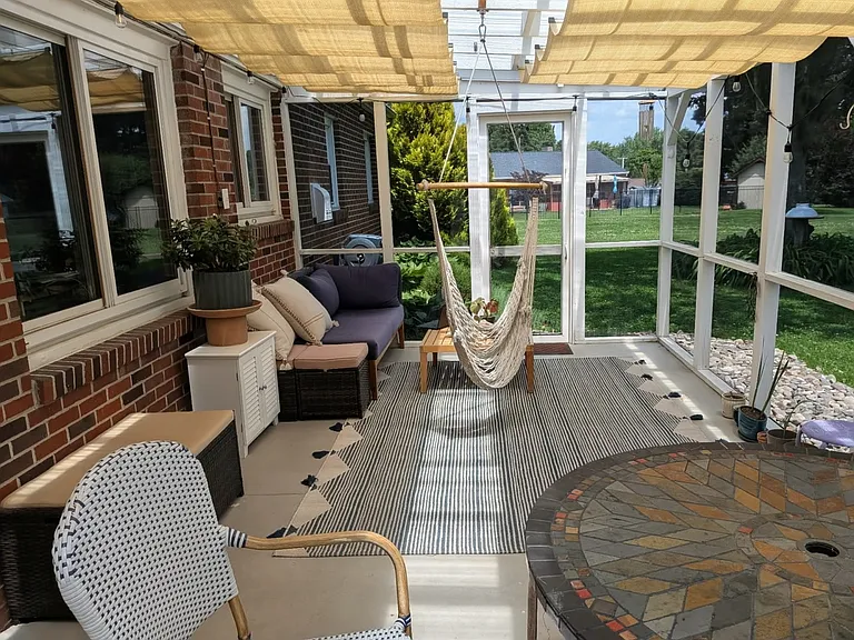 Screened in porch. Some porch furniture included if desired.