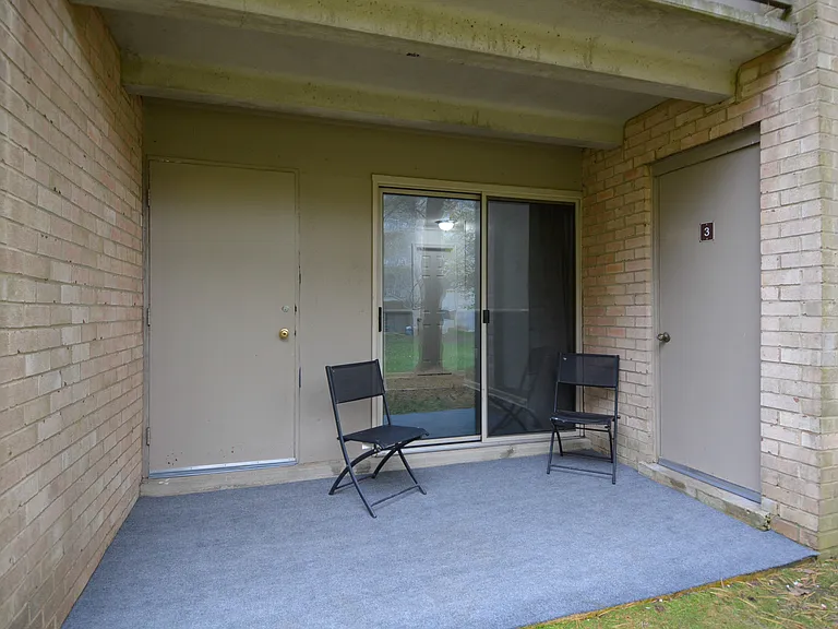 Patio with storage unit