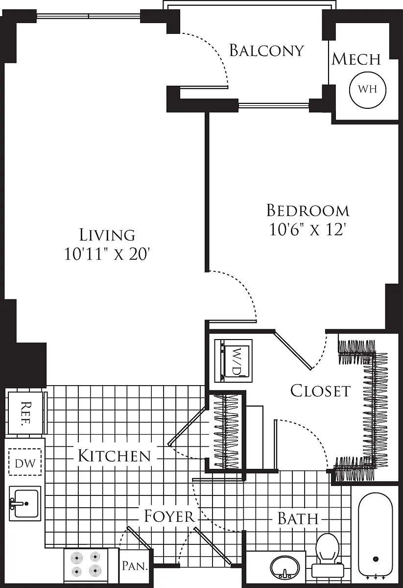 Floor plan 1 Bedroom- 660