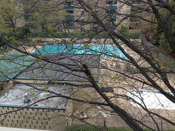 balcony facing pool