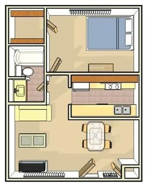 Floor plan 1x1 Santorini