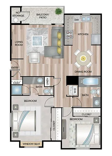 Floor plan Copper - 2 bedroom