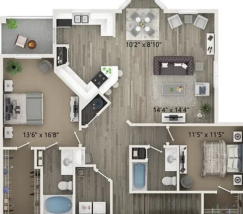 Two Bedroom Two Bath Floor Plan Two Bedroom Two Bath Floor Plan