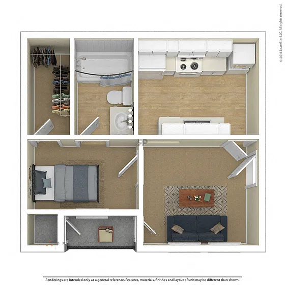 Floor plan A1 - 1 Bedroom