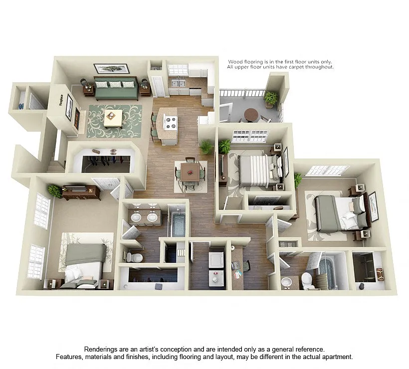 Floor plan Lavaca 3x2