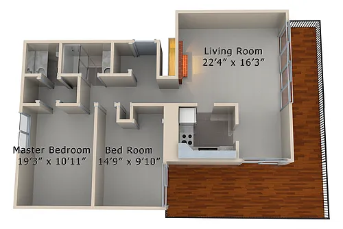 Floor plan 2 Bed 1.5 Bath