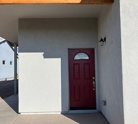 Front Door and covered Porch