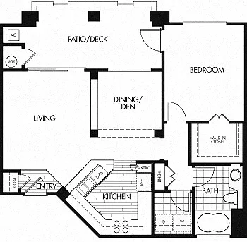 Floor plan 1X1-C
