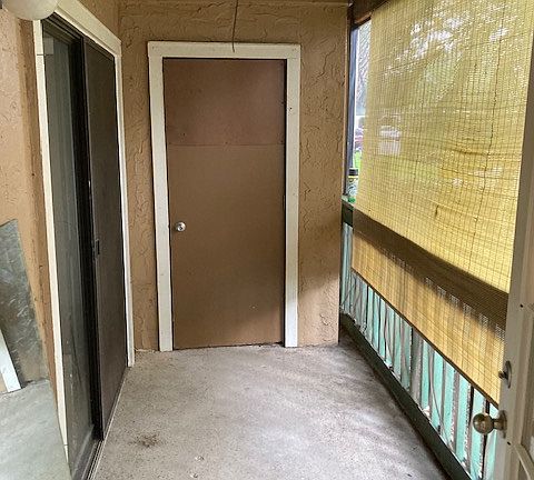 Private Screened in area and Storage room