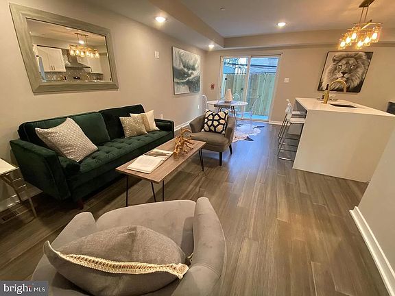 Living room and doors to patio