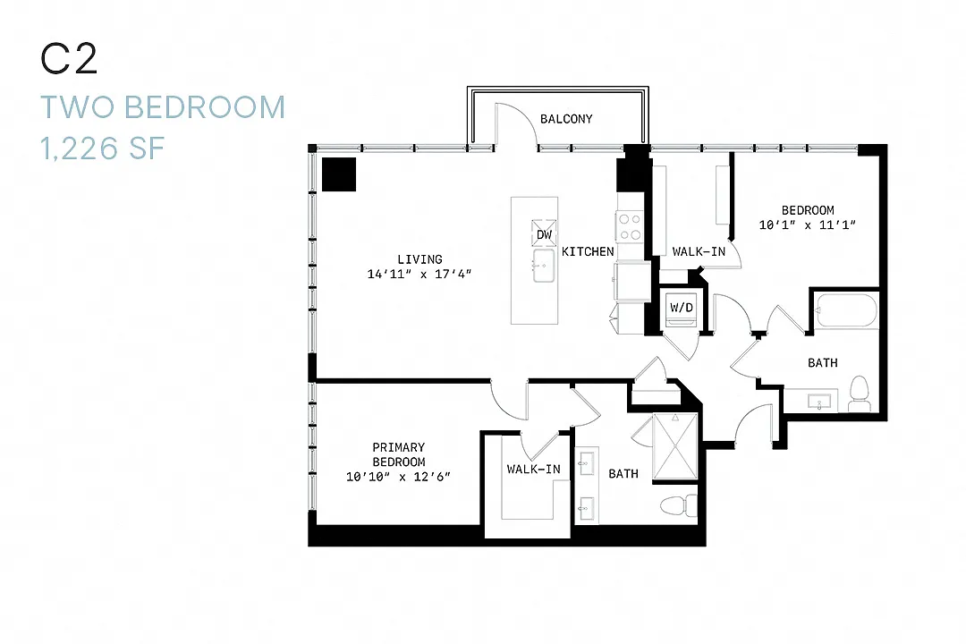 Floor plan Two Bedroom C2