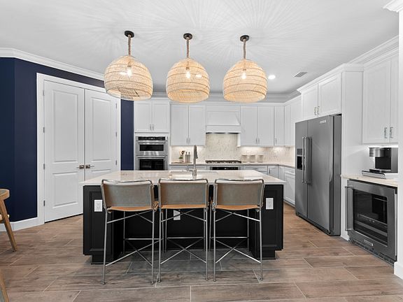 Open kitchen with decorative backsplash