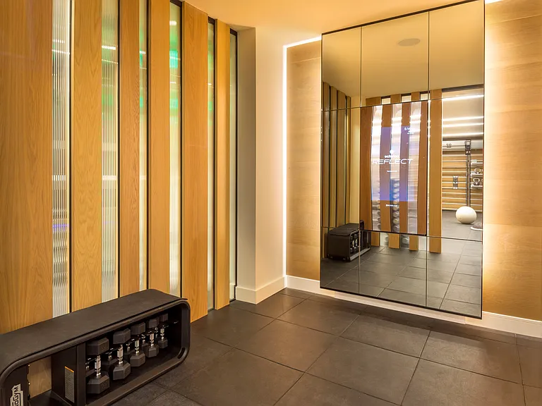 Private fitness rooms with Echelon Reflect fitness stations