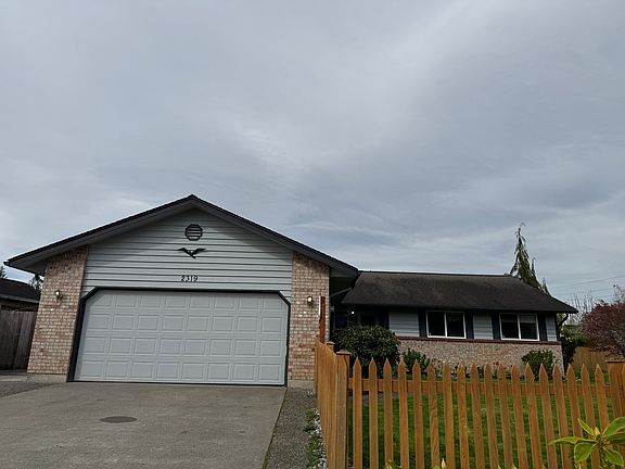 Front of the house Double car garage