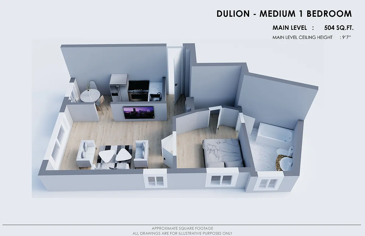 Floor plan Medium 1 Bedroom
