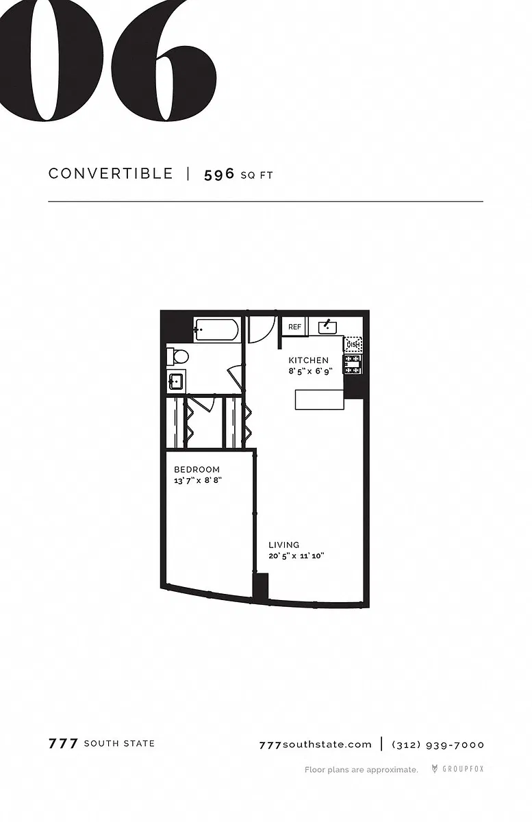 Floor plan Convertible Studio