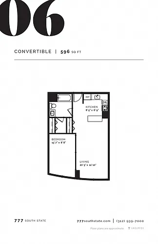Floor plan Convertible Studio