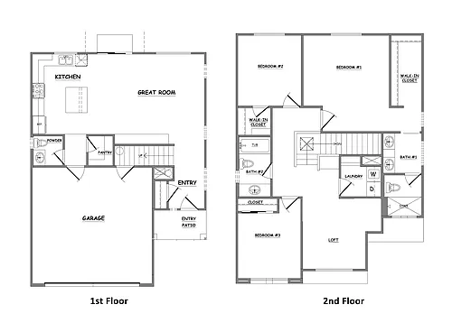 Floor plan 3 Bedroom - End Unit with Espresso Cabinets