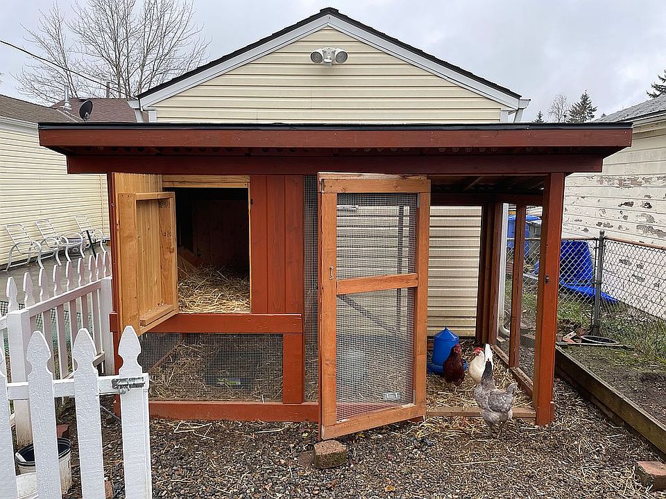 Chicken coop space for four.