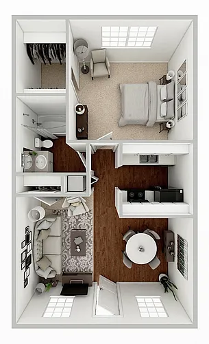 Floor plan 1 Bed 1 Bath