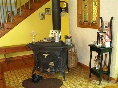 Wood Stove in Dining Room