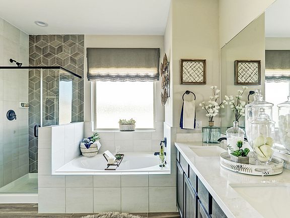 Separate soaker tub and shower