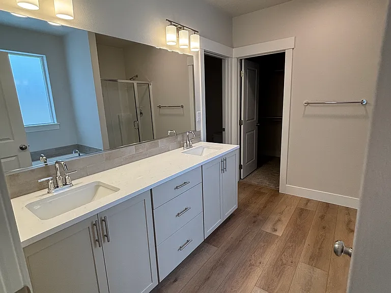 Master bathroom with double sink