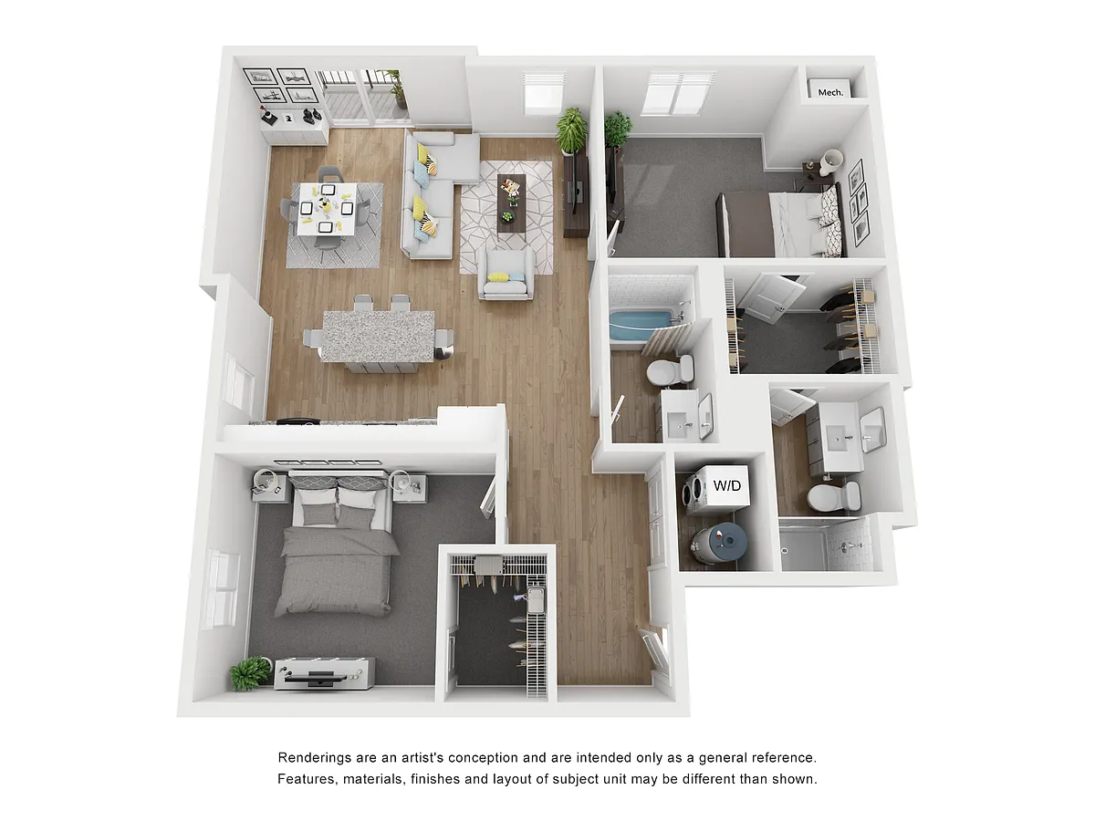 Floor plan 2 Bed 2 Bath