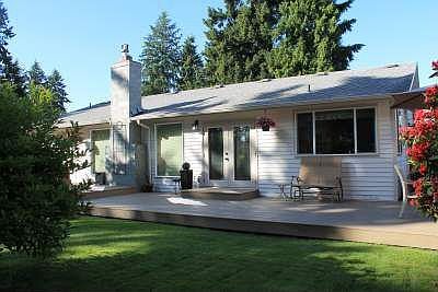 Back yard looking at house