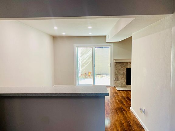 View of dining room from kitchen.