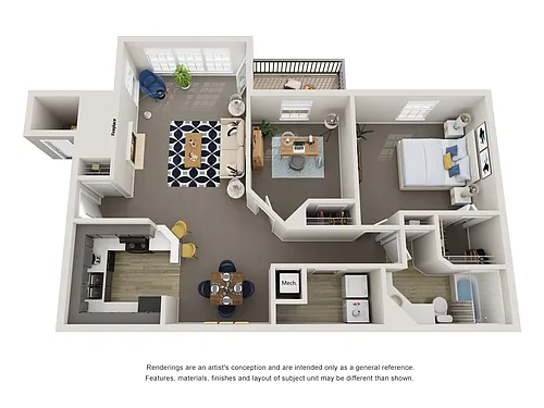 Floor plan 2 Bedroom One Bathroom Upgraded
