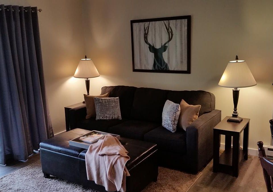 Living room with queen sofa bed