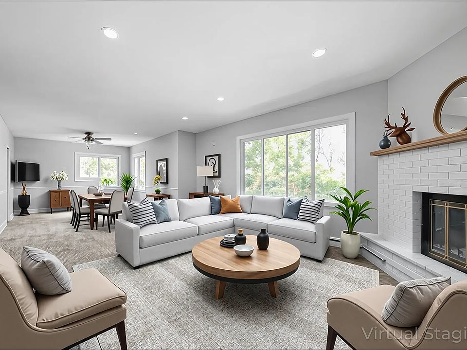 Virtually Staged Living Room and dining space for inspiration